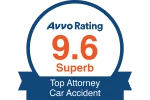 Avvo Rating 9.6 / Top Attorney Car Accident - Badge